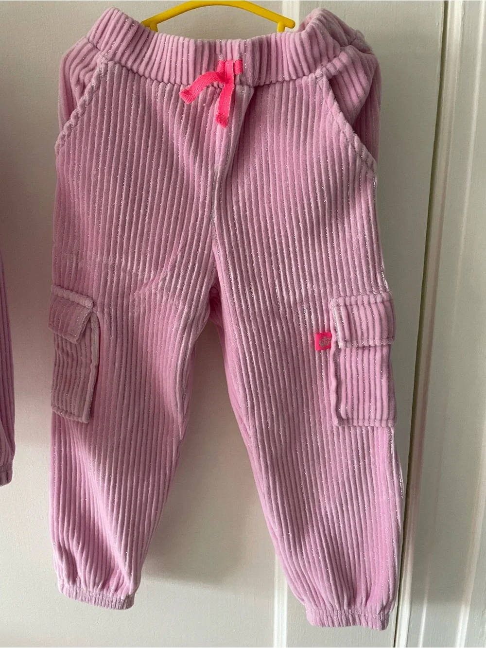 NWOT Juicy Couture Toddler Pink and Metallic Velour Ribbed Hoodie & Jogger Set